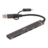 QPLUS USB Type-C Hub 5-in-1 Multifunction Converter Gray