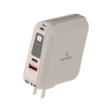 พาวเวอร์แบงค์ TECHPRO 15000 mAh built-in Lightning/Type-C cable (BC19) N Titanium Grey