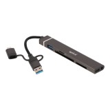 QPLUS USB Type-C Hub 6-in-1 Multifunction Converter Gray