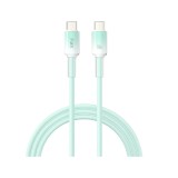 สายชาร์จ FOX USB-C to USB-C 60W Smooth Touch Silicone 2M (WI-C063) Green