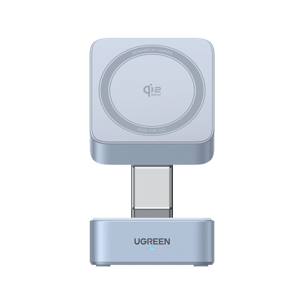 ที่ชาร์จไร้สาย Ugreen 2-in-1 Qi2.2 25W Magflow Foldable Magnetic Stand Blue (55960B)