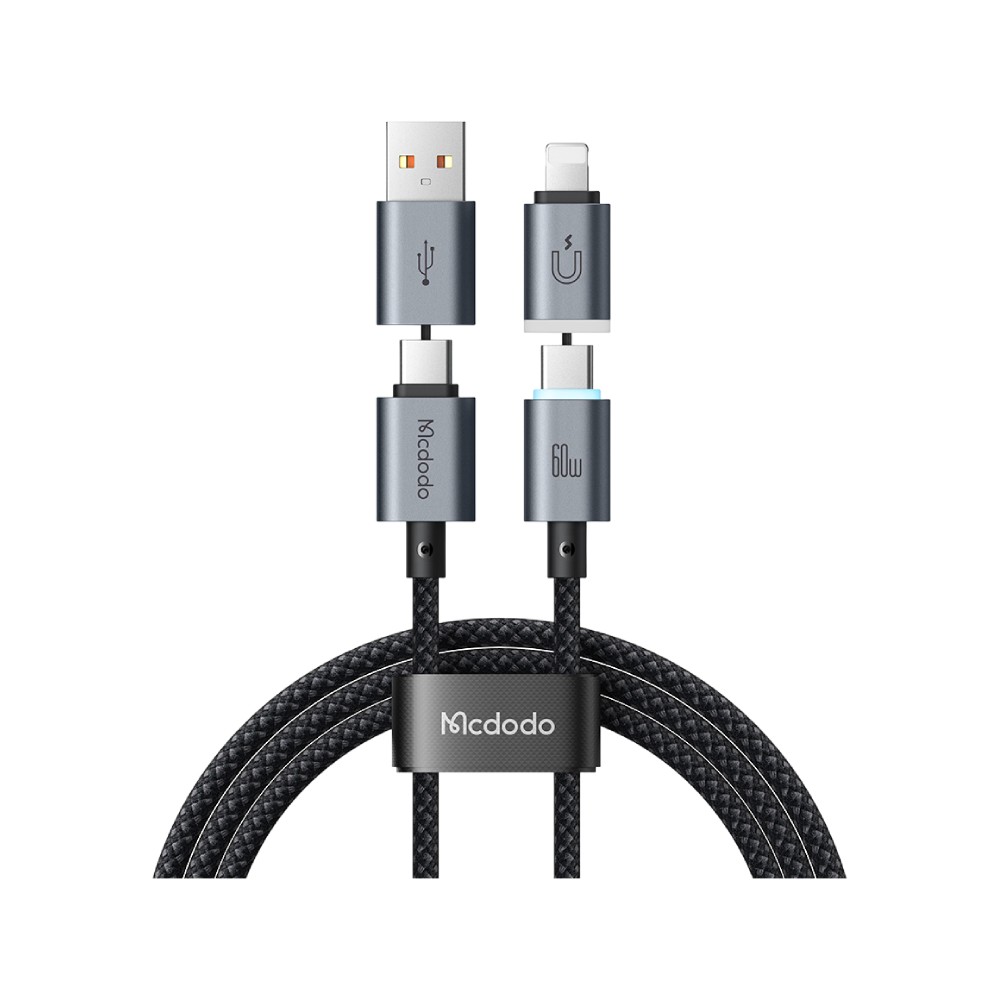 Winding Led สายชาร์จ MCDODO 4-in-1 ม้วนเก็บอัตโนมัติ LED 1.2m | Education Studio7