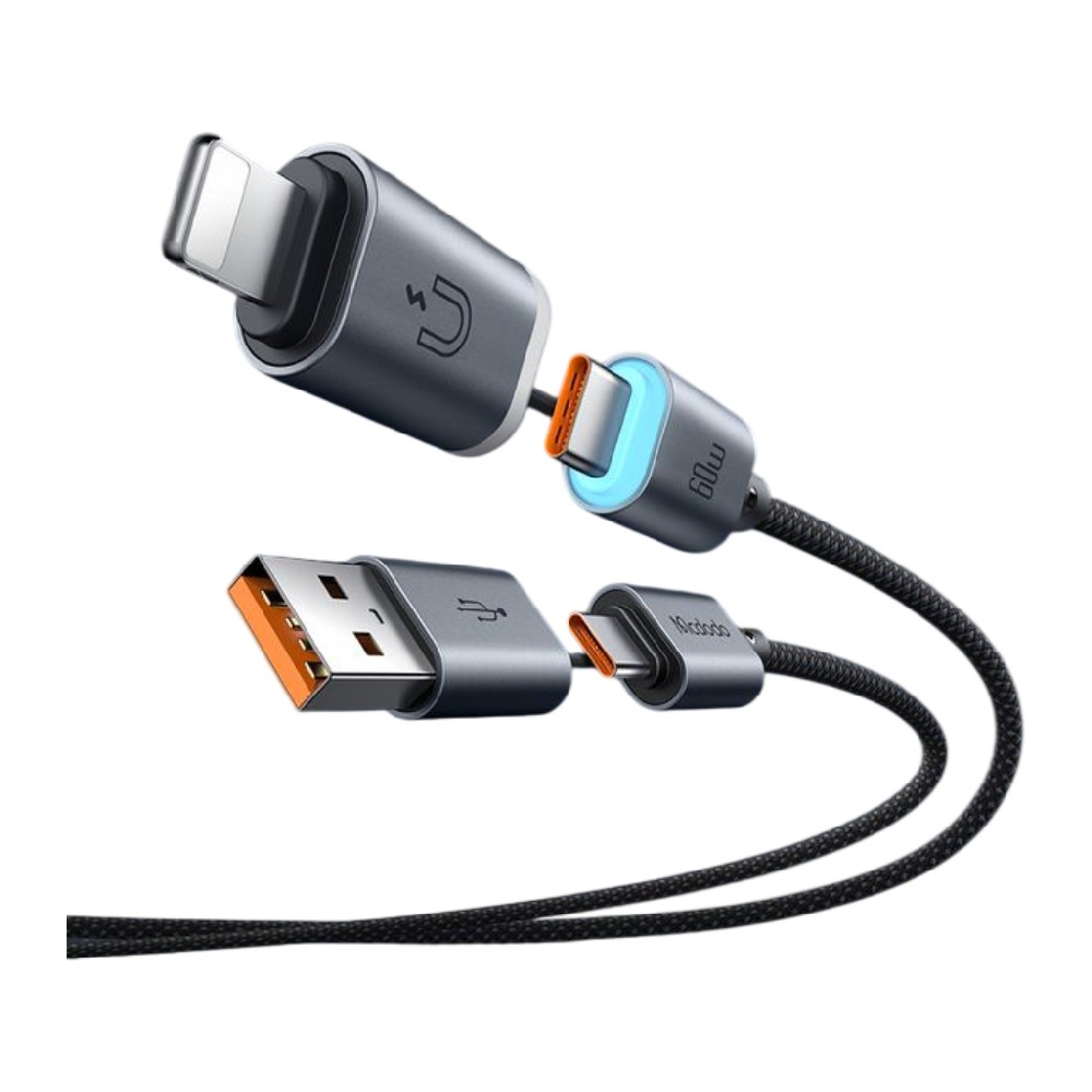 Winding Led สายชาร์จ MCDODO 4-in-1 ม้วนเก็บอัตโนมัติ LED 1.2m | Education Studio7