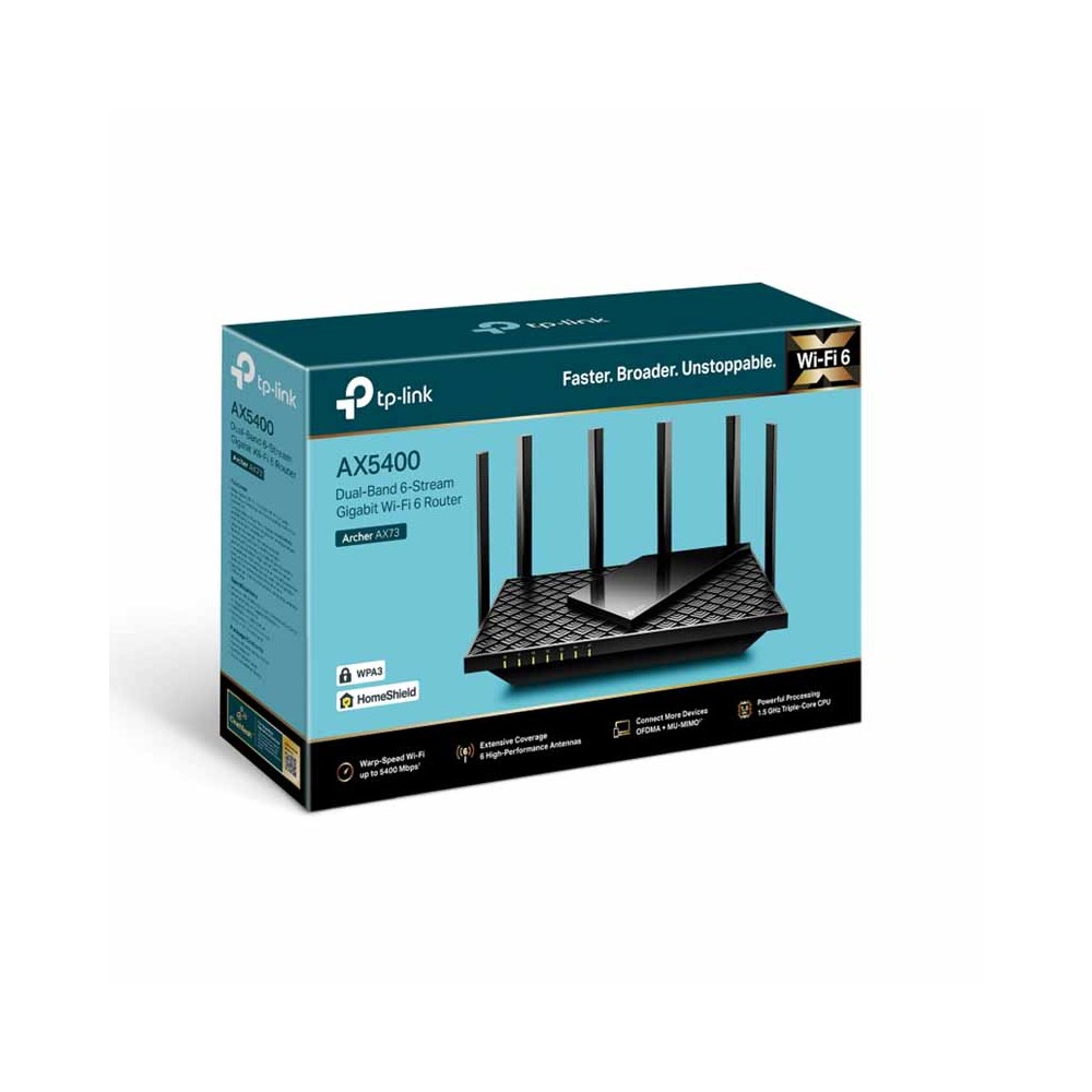 เราเตอร์ TP-Link Network Archer AX73 Dual-Band Gigabit AX5400 Wi-Fi 6 Router