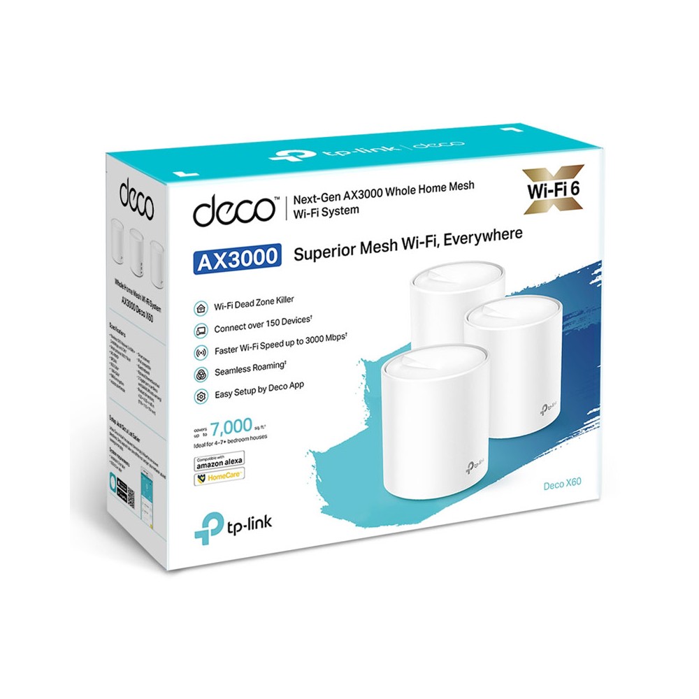 เราเตอร์ TP-Link Network Deco X60 AX3000 Smart Home Mesh Wi-Fi (3 Pack)