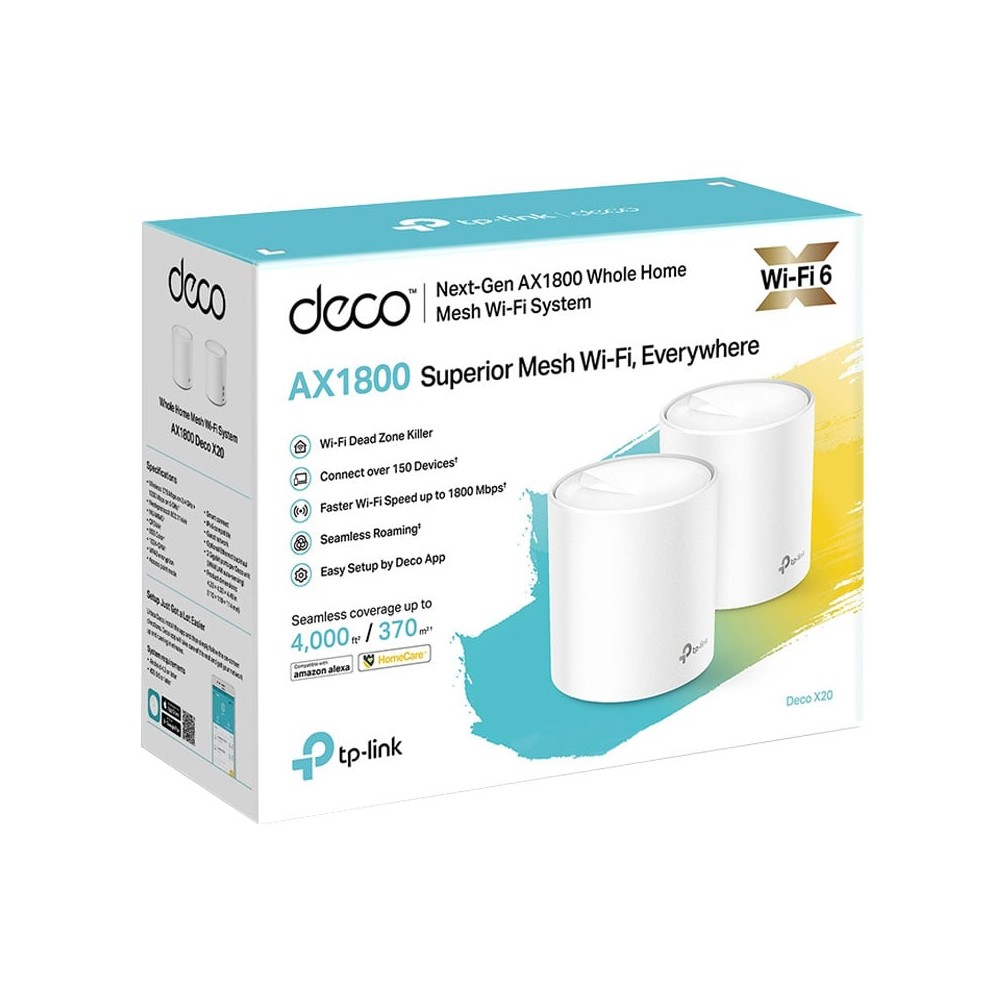 เราเตอร์ TPLink Network Deco X20 AX1800 Smart Home Mesh WiFi (2 Pack