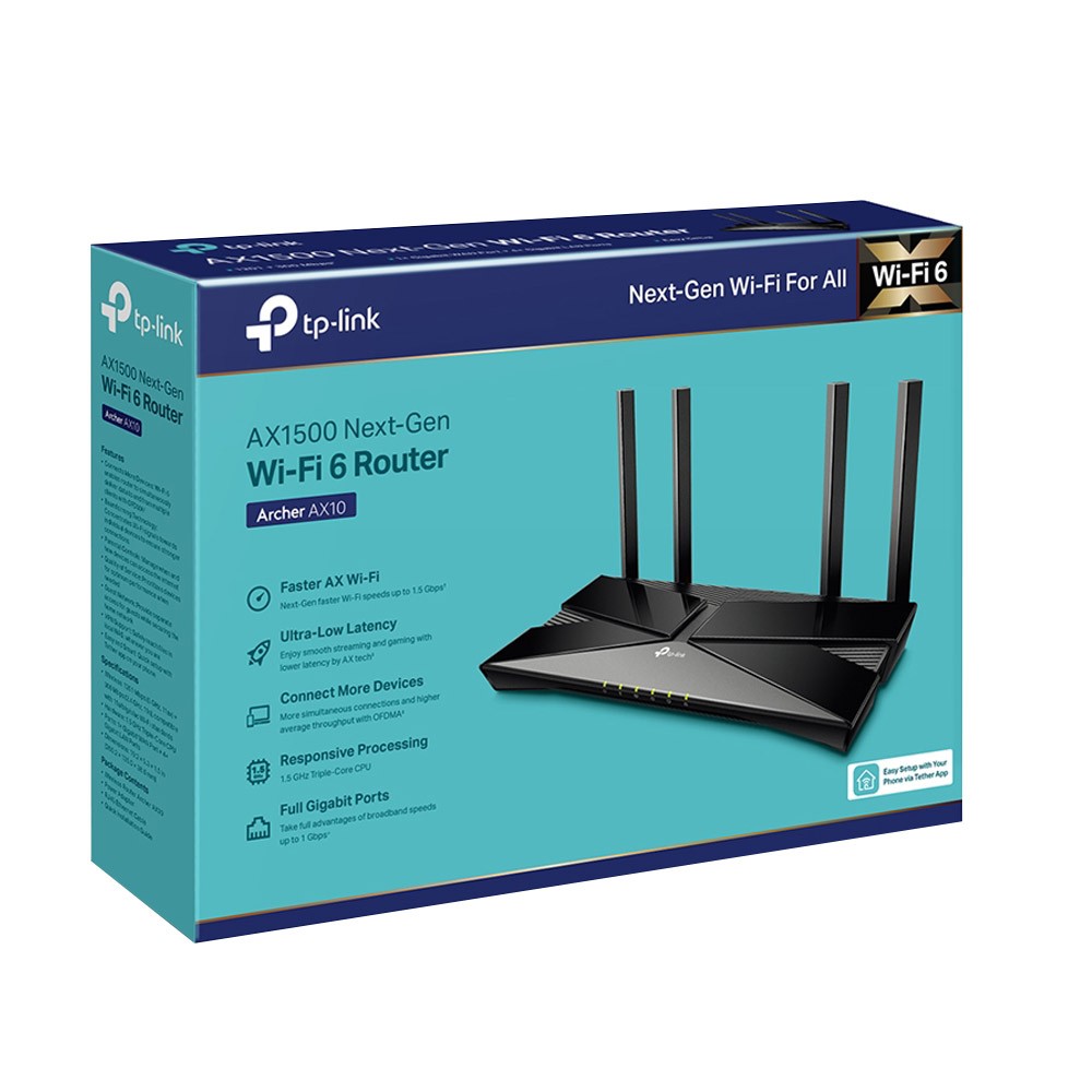 เราเตอร์ TP-Link Network Archer AX10 AX1500 Wi-Fi 6 Router