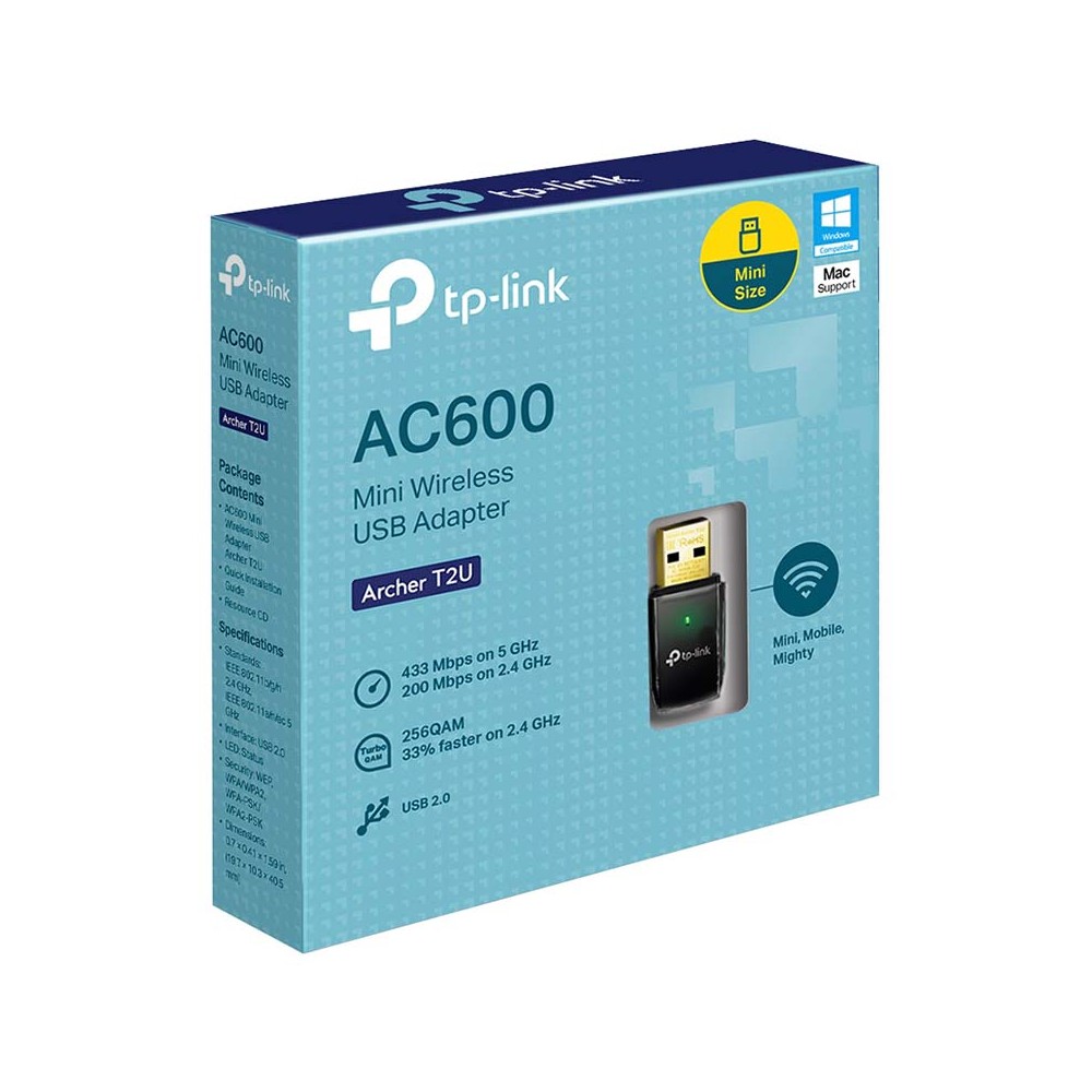 อุปกรณ์รับสัญญาณ TP-Link Network Archer T2U AC600 Wireless Dual Band USB Adapter