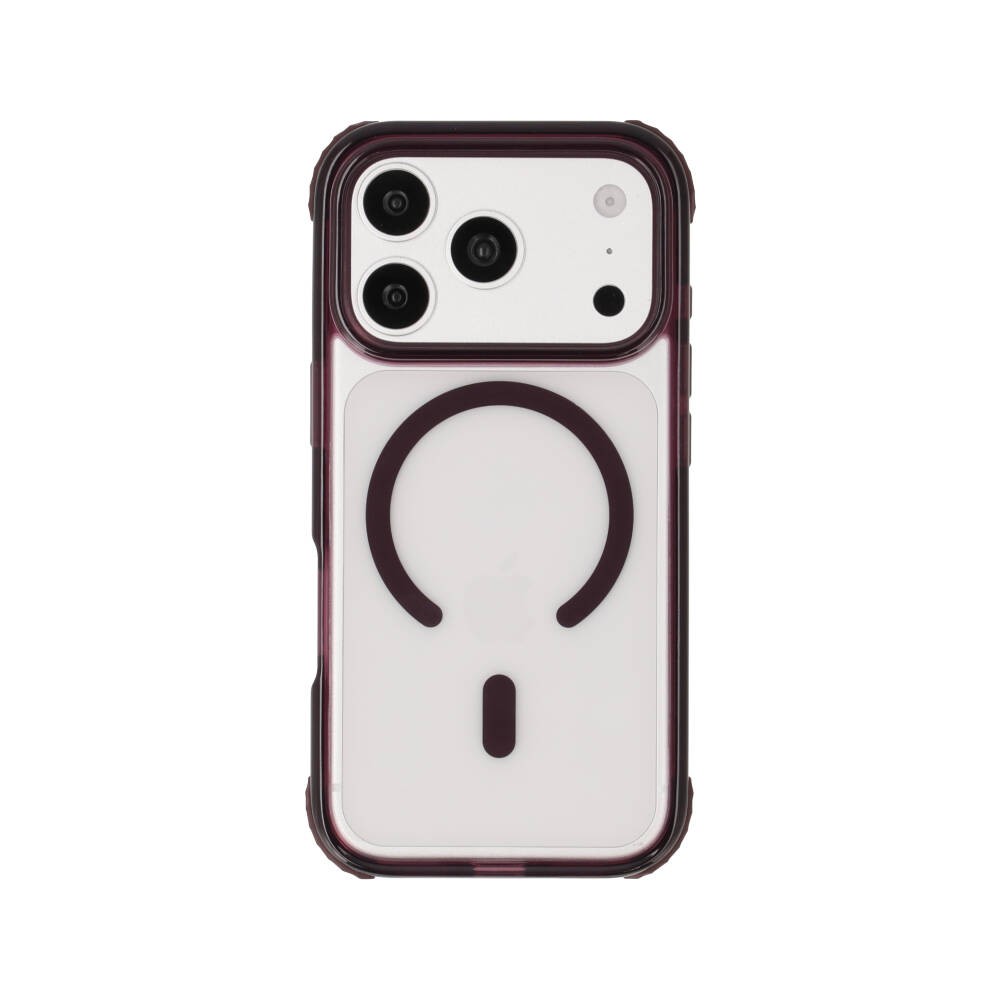 เคส TECHPRO iPhone 18 Pro/17 Pro Lavish Lucid Clear Burgundy Color Bumper with magnetic