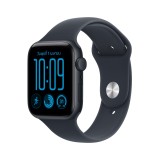 Apple Watch SE 3 GPS 44mm Midnight Aluminium Case with Navy Blue Sport Band - S/M (2026)