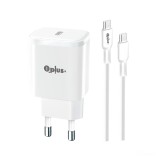 อะแดปเตอร์ QPLUS Wall USB Charger 1 USB-C (PD20W) GaN พร้อมสายชาร์จ USB-C to USB-C 1M. White (AG-201) (TISI)