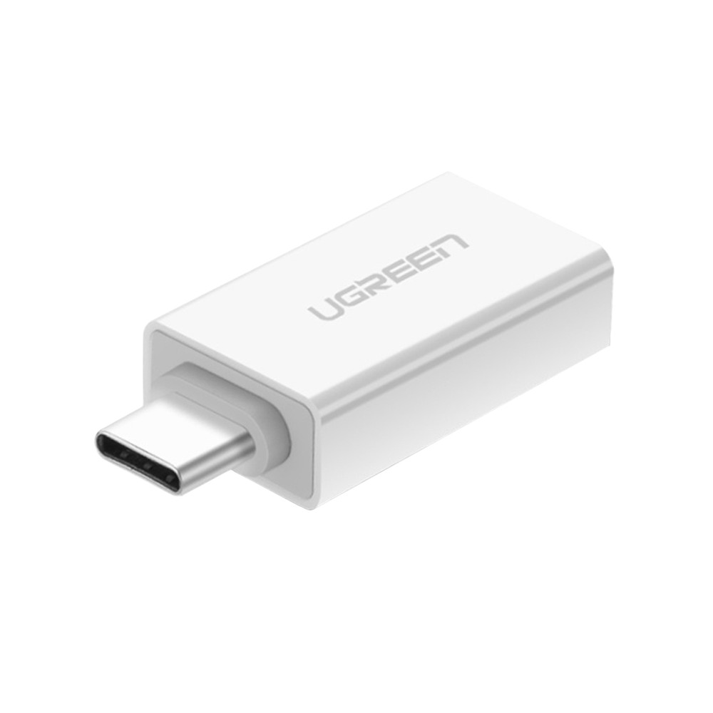 หัวแปลง UGREEN Adapter USB-C Male to USB-A (3.0A) Female Adapter White