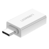 หัวแปลง UGREEN Adapter USB-C Male to USB-A (3.0A) Female Adapter White