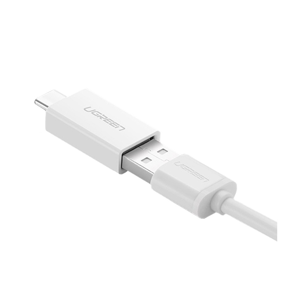 หัวแปลง UGREEN Adapter USB-C Male to USB-A (3.0A) Female Adapter White