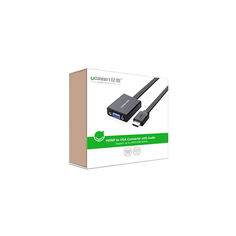 UGREEN Adapter HDMI Male to VGA Converter 3.5mm Audio Black