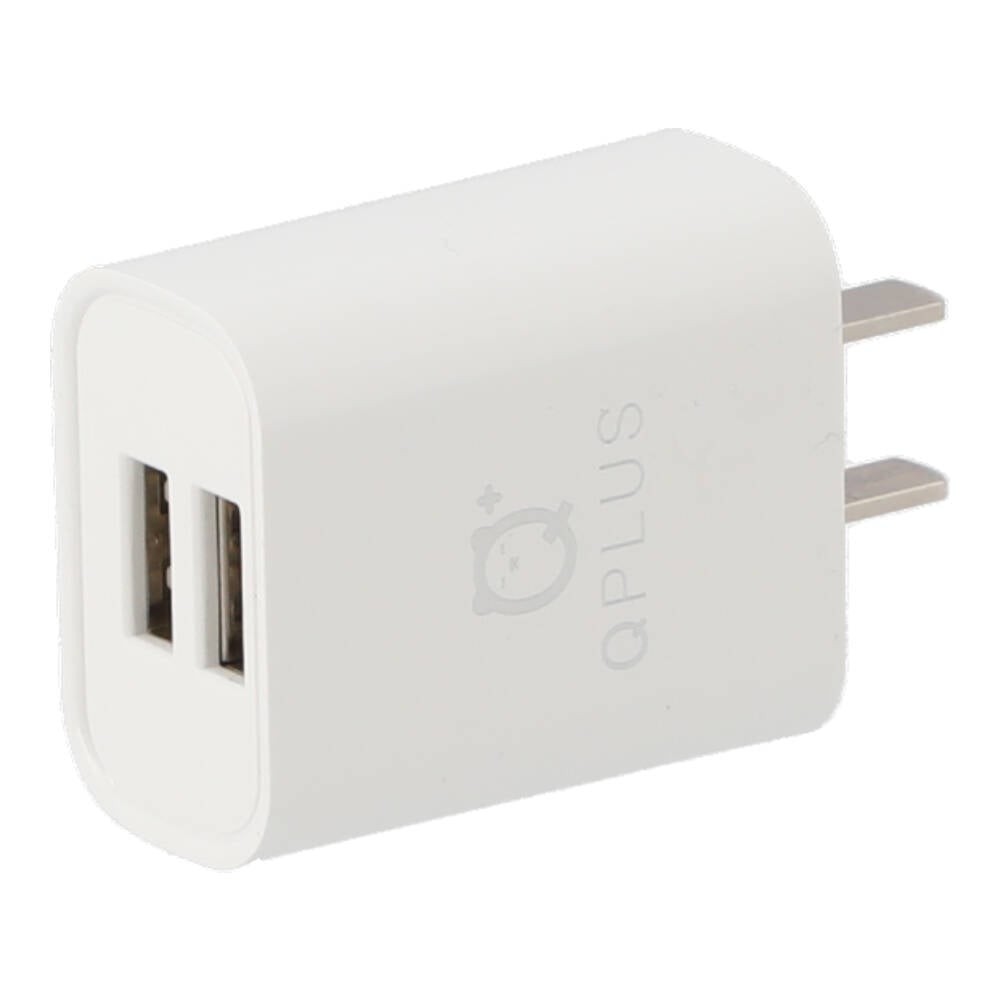 อะแดปเตอร์ QPLUS Wall Charger 2 USB-A พร้อมสายชาร์จ Micro USB TG01 White