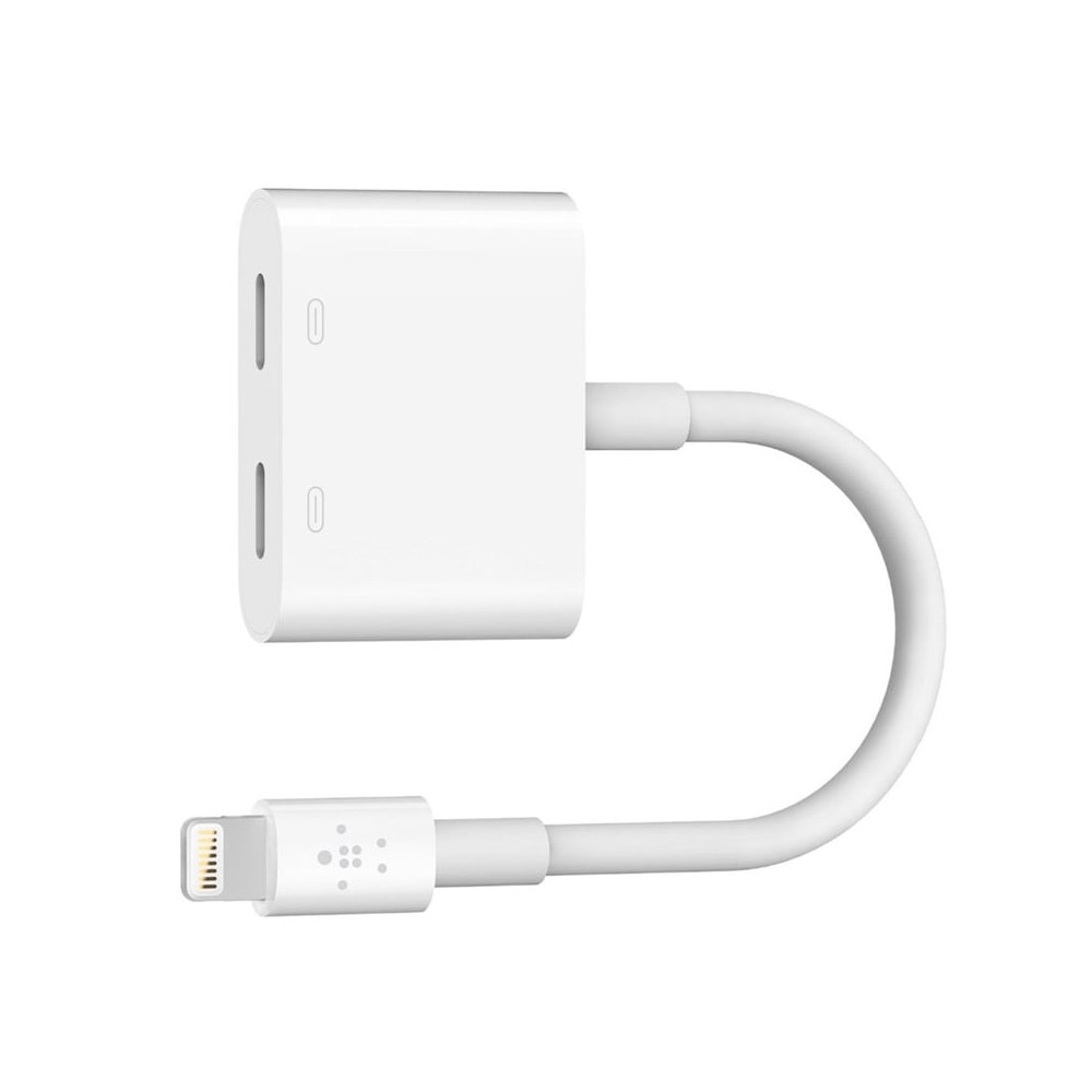 หัวแปลง Belkin Adapter Lightning to Lightning Audio & Charge Rockstar White