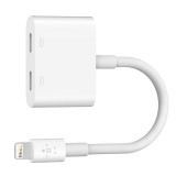หัวแปลง Belkin Adapter Lightning to Lightning Audio & Charge Rockstar White