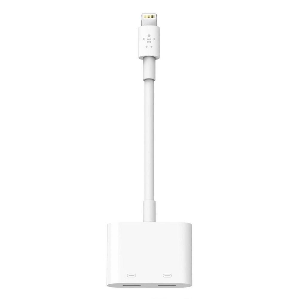 หัวแปลง Belkin Adapter Lightning to Lightning Audio & Charge Rockstar White