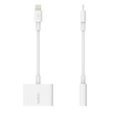 หัวแปลง Belkin Adapter Lightning to Lightning Audio & Charge Rockstar White