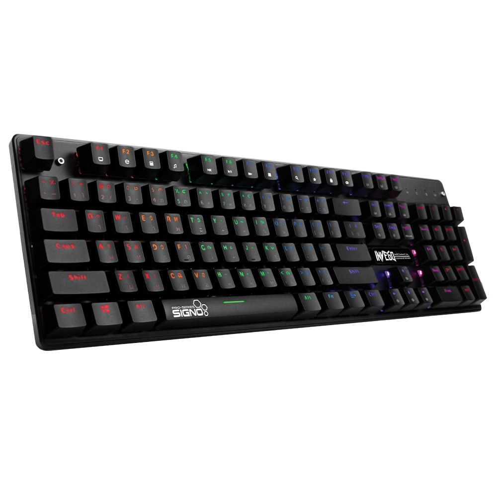 คีย์บอร์ดเกมมิ่ง Signo Gaming Keyboard Mechanical Mini RGB Invego KB-728 Black
