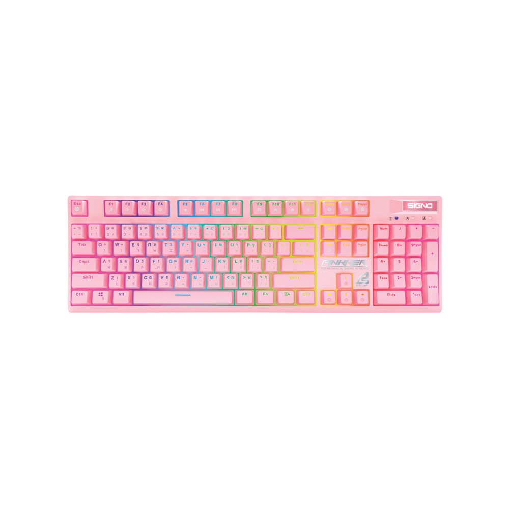 คีย์บอร์ดเกมมิ่ง Signo Gaming Keyboard Mechanical RGB KB-741 P PINKKER