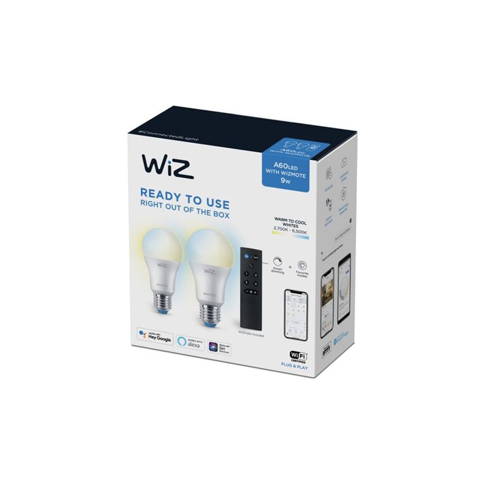 Wiz Starter Kits TunableWhite 9W 2 Bulb with WiZmote