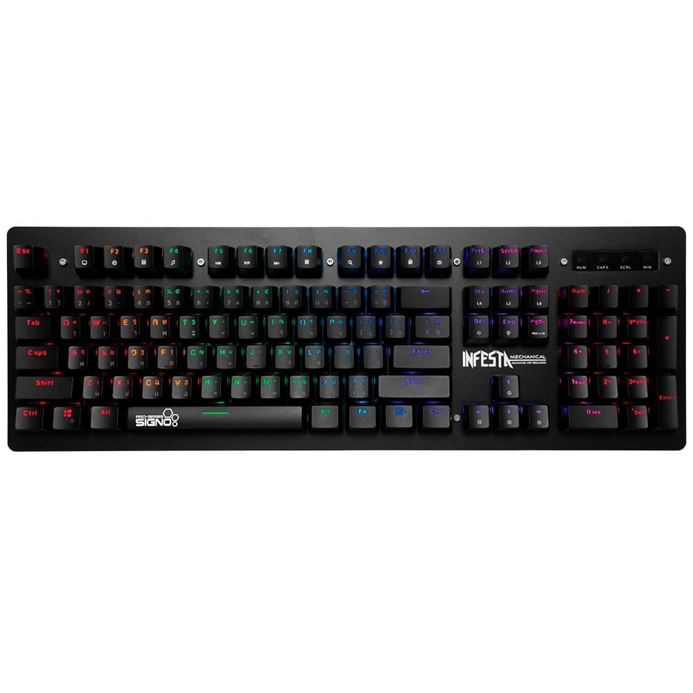 คีย์บอร์ดเกมมิ่ง Signo Gaming Keyboard Mechanical RGB Infesta KB-738 Black