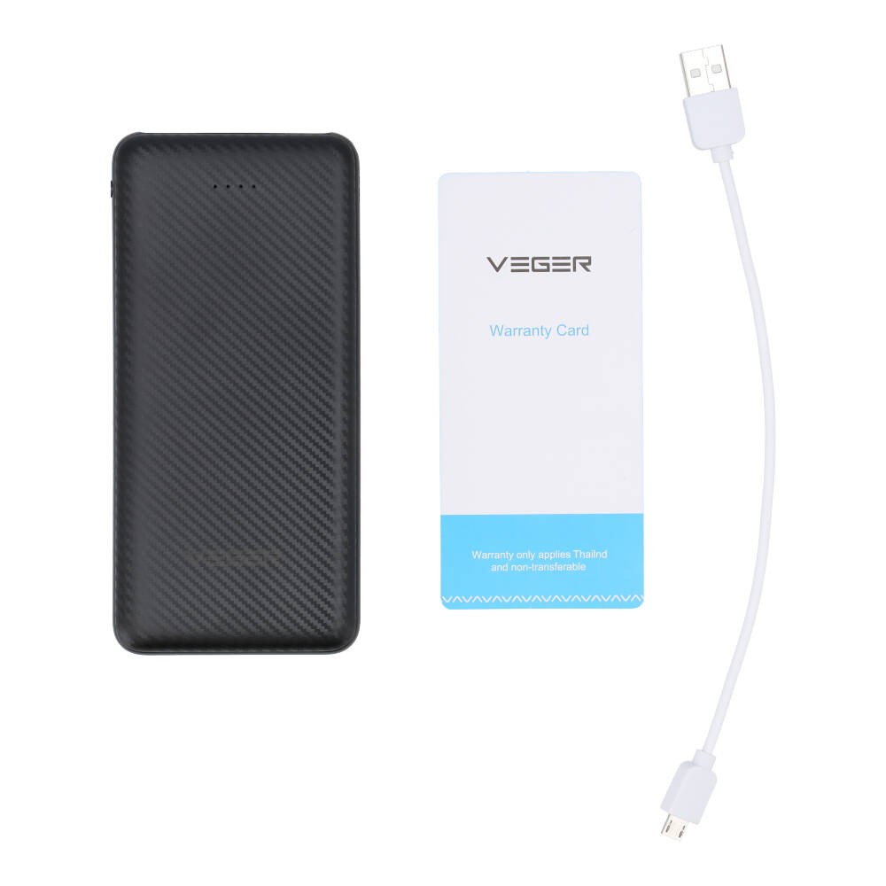 พาวเวอร์แบงค์ Veger ความจุ 10,000 mAh P10 Black