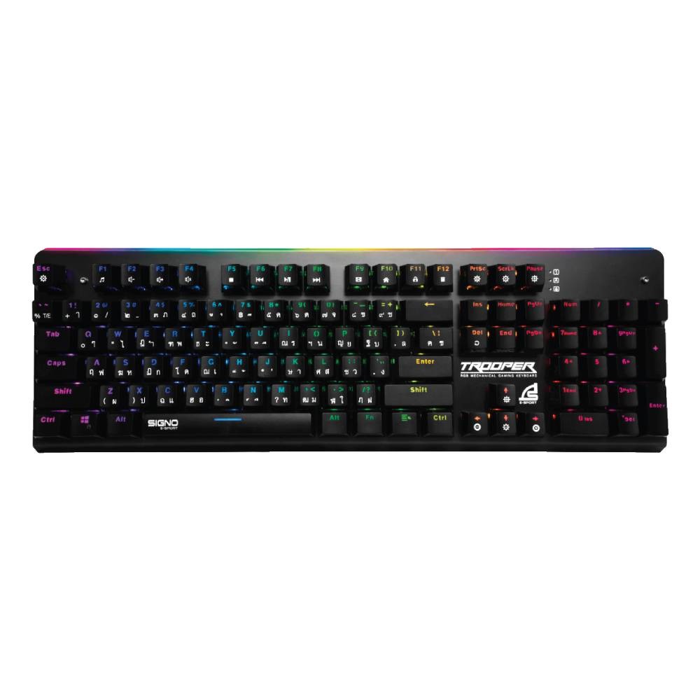 คีย์บอร์ดเกมมิ่ง Signo Gaming Keyboard Mechanical RGB Trooper KB-771 Black