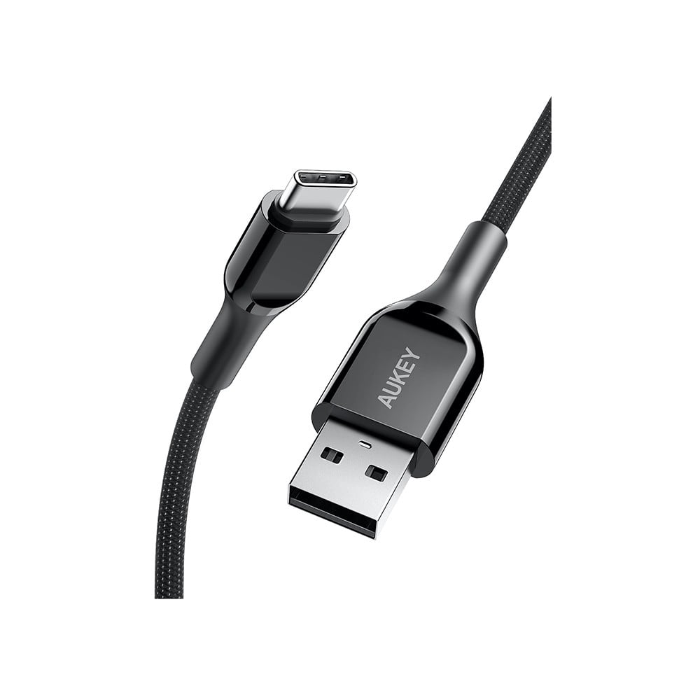 สายชาร์จ AUKEY USB-A to USB-C Cable Braided Nylon 1 เมตร Black (CB-CD43)