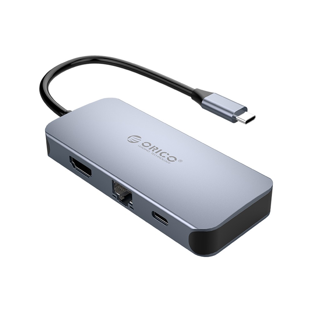 Orico 6-in1 USB-C to HDMI + 3 USB3.0 + LAN + PD Grey (MC-U602P)