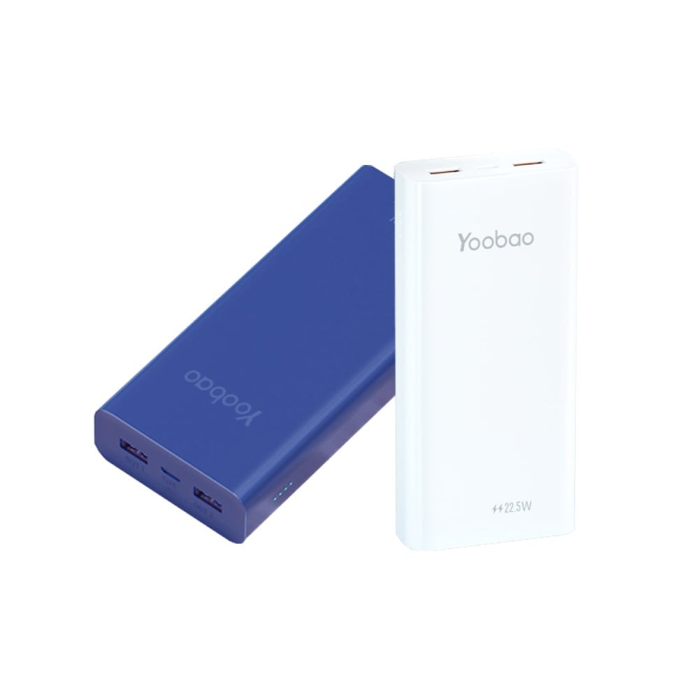 พาวเวอร์แบงค์ Yoobao ความจุ PD3.0 &QC3.0 20000 mAh Single Input (Type-C)/3 Output USBx2/Type-C1 PD22 Blue