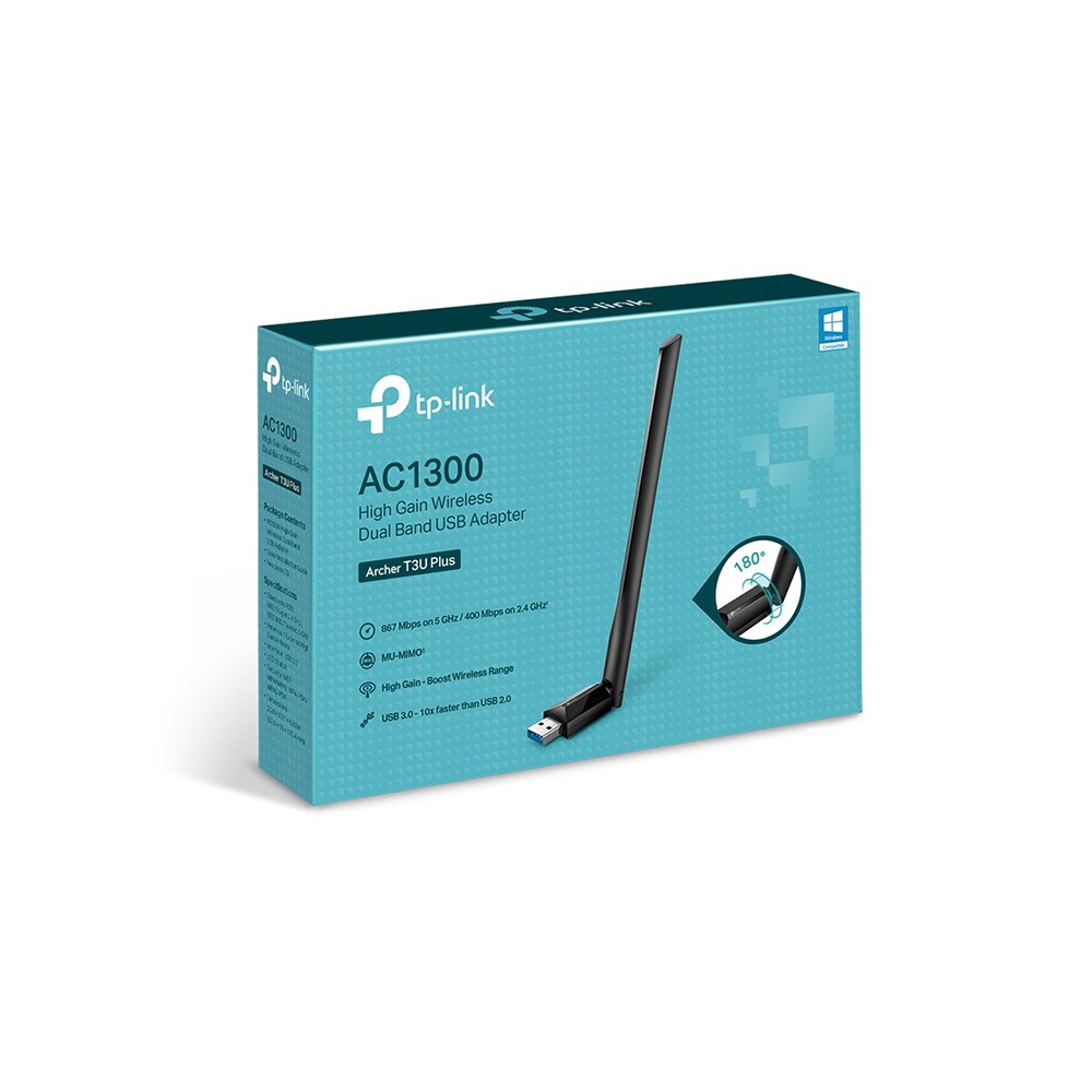 อุปกรณ์รับสัญญาณ TP-Link Network Archer T3U Plus AC1300 Wireless Dual Band USB Adapter