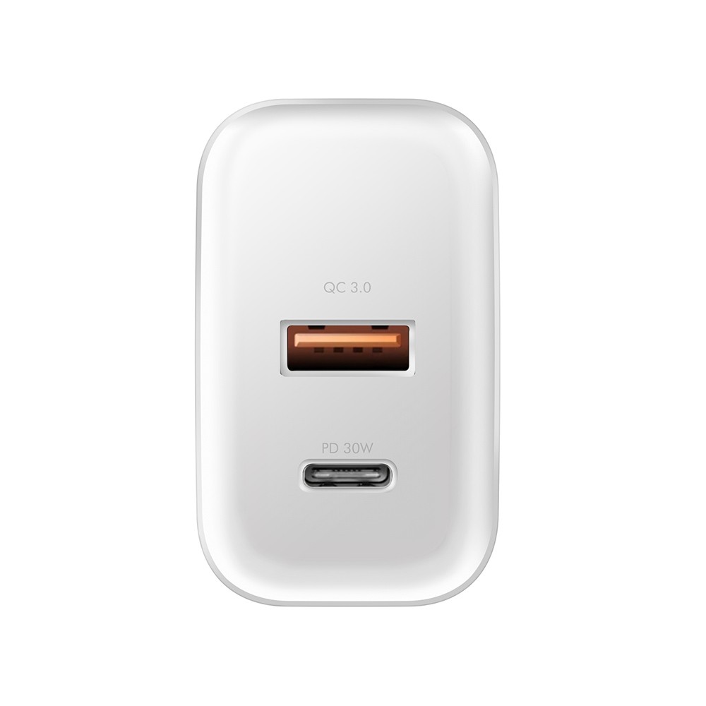 BAZIC Wall USB Charger 1 USB-A / 1 USB-C (PD30W/US) GO PORT White