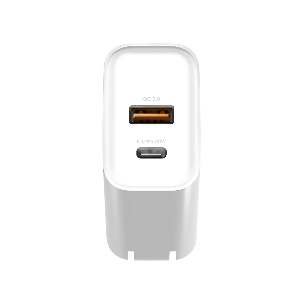 BAZIC Wall USB Charger 1 USB-A / 1 USB-C (PD30W/US) GO PORT White