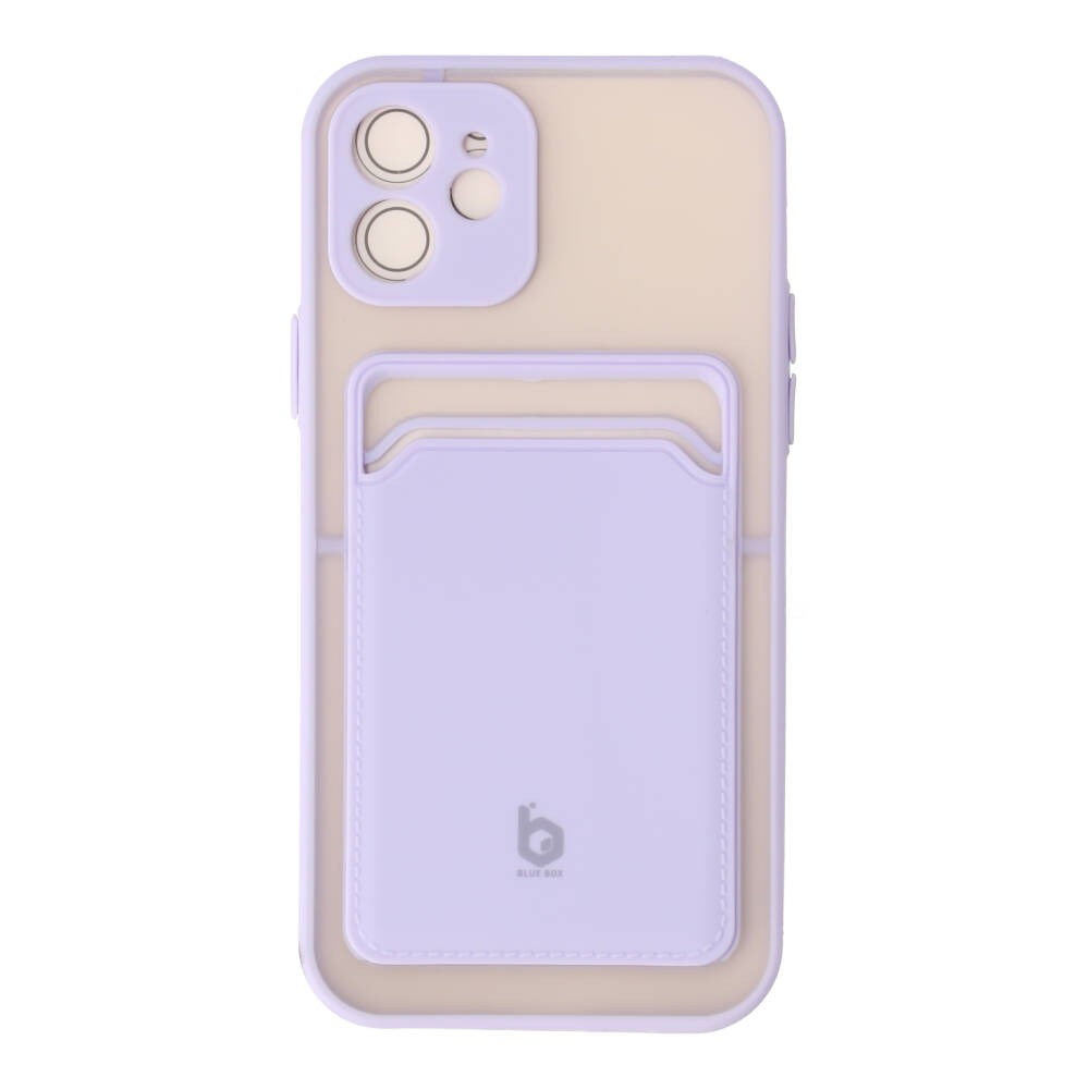 Blue Box เคส iPhone 12/12 Pro Clear Wallet PC/TPU Purple