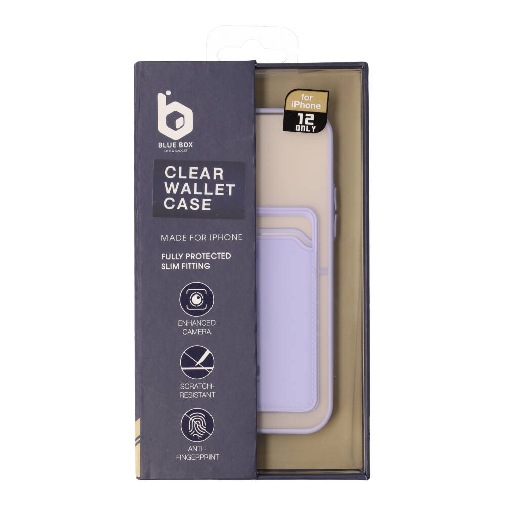 Blue Box เคส iPhone 12/12 Pro Clear Wallet PC/TPU Purple