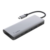 Belkin Port Hub USB-C 7 in 1 Multifunctional Coverter with PD (AVC009btSGY)