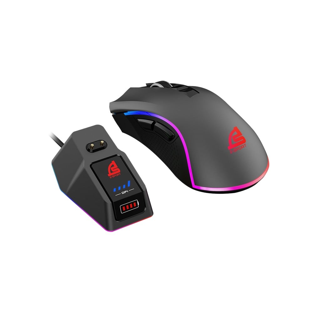 เมาส์เกมมิ่ง Signo Gaming Mouse Wireless Macro Vortex WG-900 Black