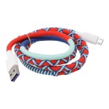 สายชาร์จ QPLUS Micro USB Cable 3A Braided 1 เมตร Red