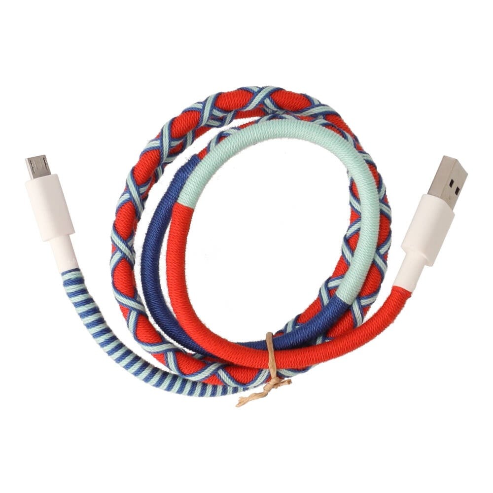 สายชาร์จ QPLUS Micro USB Cable 3A Braided 1 เมตร Red
