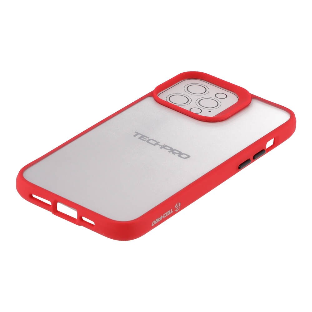 เคส TECHPRO iPhone 13 Pro Max Red with Black Button