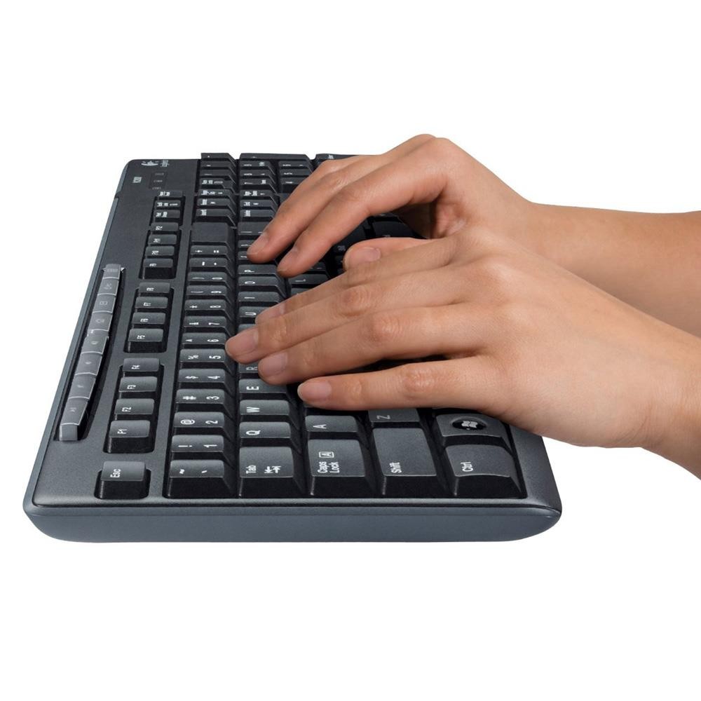 เมาส์และคีย์บอร์ด Logitech Wired Mouse + Keyboard MK200 (TH/EN)