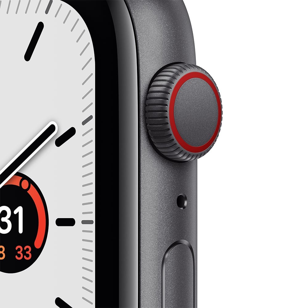 Apple Watch SE GPS + Cellular 44mm Space Gray Aluminium Case with Tornado/Grey Sport Loop - (2022)