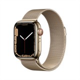 Apple Watch Series 7 GPS + Cellular 41mm Gold Stainless Steel Case with Gold Milanese Loop