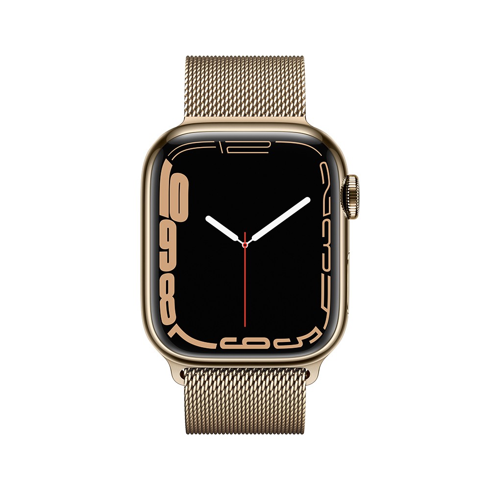 Apple Watch Series 7 GPS + Cellular 41mm Gold Stainless Steel Case with Gold Milanese Loop