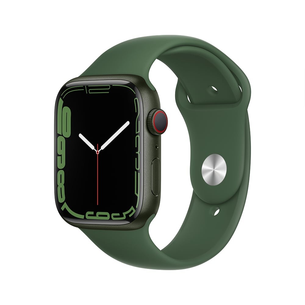 Apple Watch Series 7 GPS + Cellular 45mm Green Aluminium Case with Clover Sport Band
