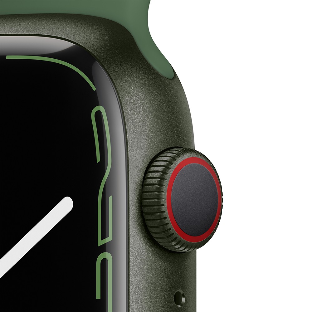 Apple Watch Series 7 GPS + Cellular 45mm Green Aluminium Case with Clover Sport Band