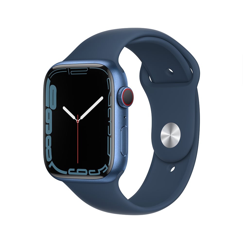 Apple Watch Series 7 GPS + Cellular 45mm Blue Aluminium Case with Abyss Blue Sport Band